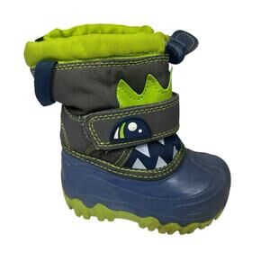 Cat and Jack Toddler Boys Warm Thermolite Winter Snow Boots Green Monster Size 5